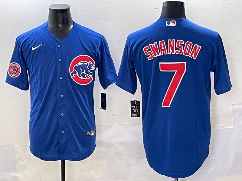 Men 2025 Chicago Cubs #7 Swanson Blue Game Nike MLB Jersey style 4->chicago cubs->MLB Jersey